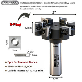 SICWOOD carbide inserts 12x12x1.5mm provide durable, repeatable cuts for planing.