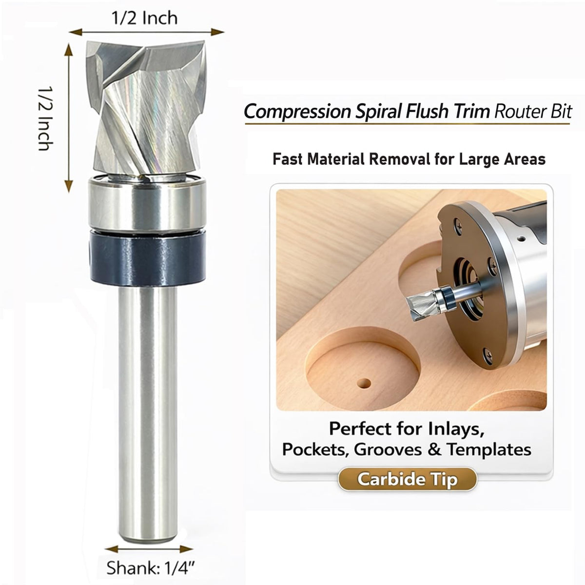 SICWOOD flush trim bearing seal close-up highlights smooth, stable cuts.