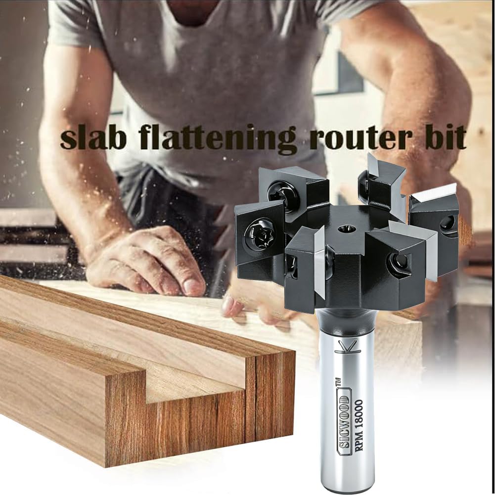 SICWOOD planing bit for wood supports clean edges during flattening and rabbeting.