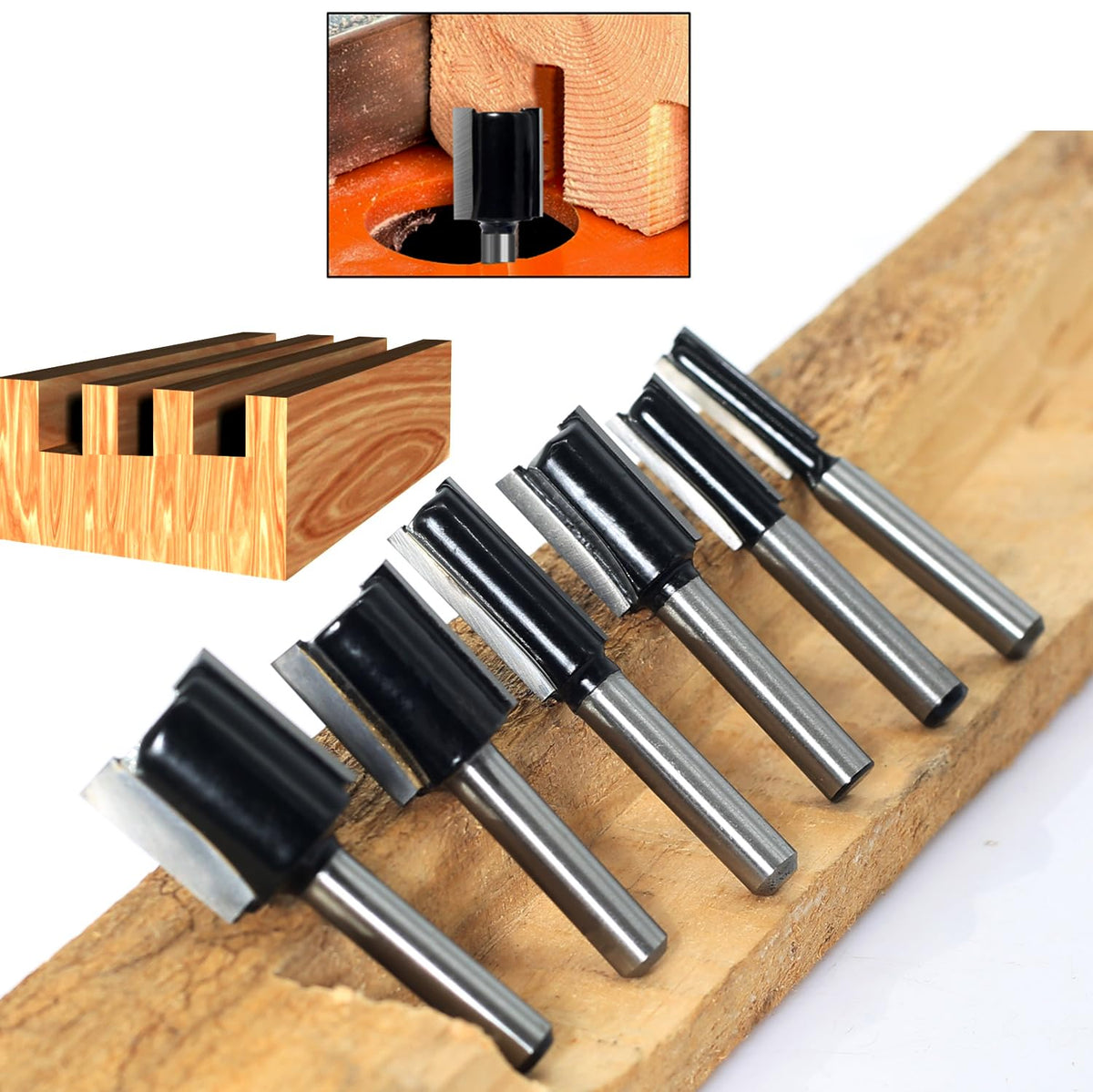 SICWOOD straight router bit set 1/2 inch diameter on MDF surfaces