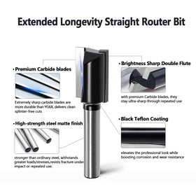 SICWOOD straight router bit set 3/8 inch diameter for chipboard joints