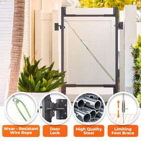 Sidasu heavy-duty fence gate kit adjustable-width fits 36 to 72 inches openings.