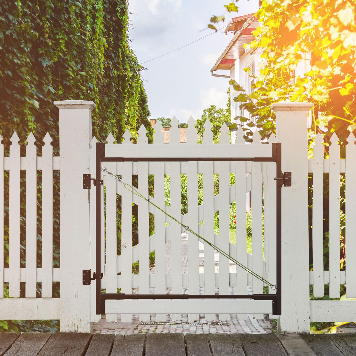 Sidasu heavy-duty fence gate kit steel frame for lasting strength in diverse climates.