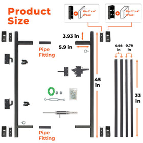 Sidasu heavy-duty fence gate kit weather-resistant finish protects against sun and rain.