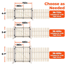 Sidasu heavy-duty fence gate kit compatible with 1x4 and 2x4 wood panels.