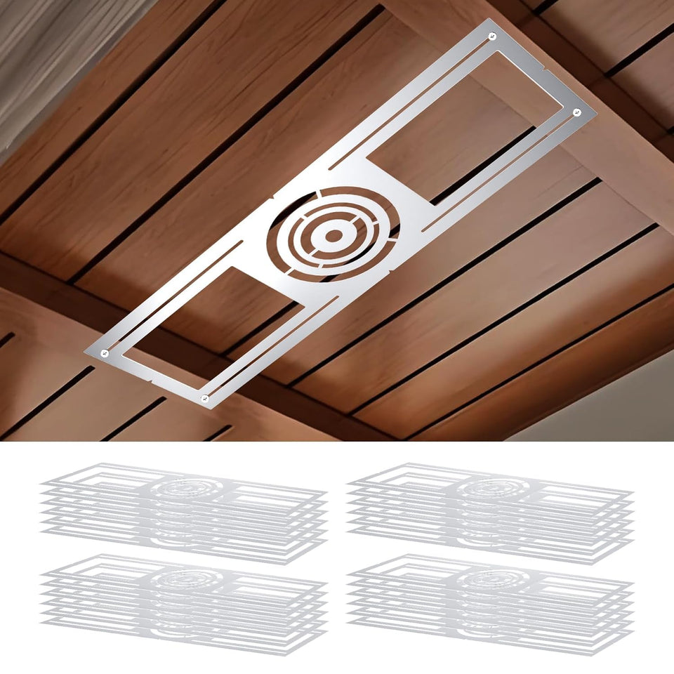 Sidasu mounting plate front view in slim galvanized steel for 3/4/6-inch LEDs