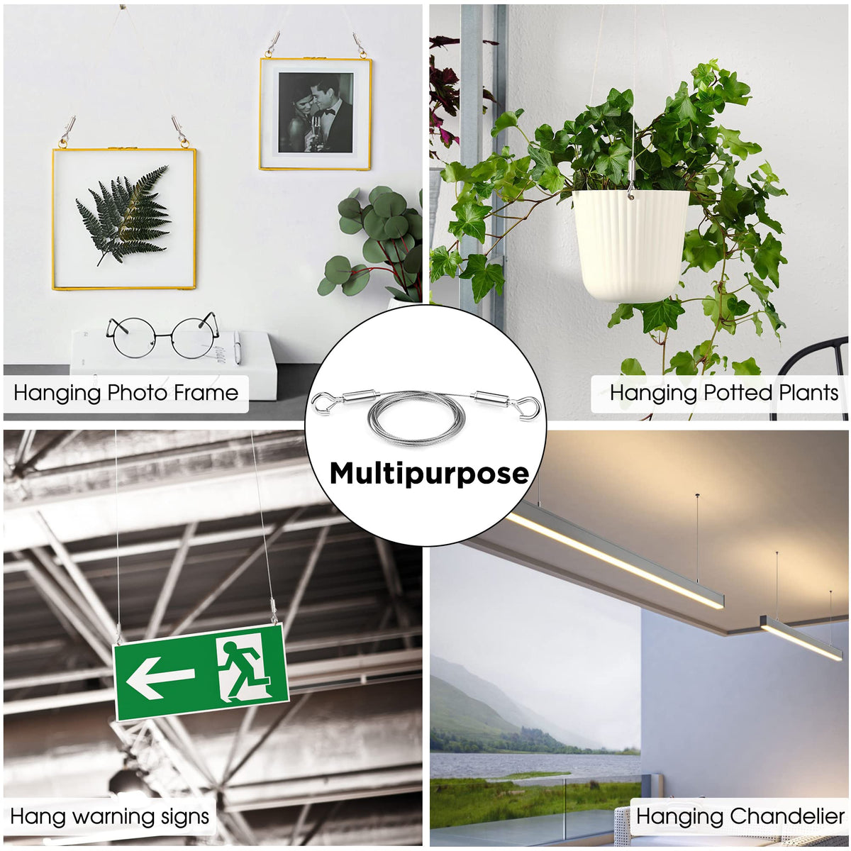 SIDENUO indoor-outdoor hanging setup for mirrors and art