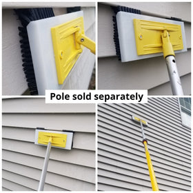 Siding Brush under lip cleaning demonstrates reaching tight gaps for hidden buildup.