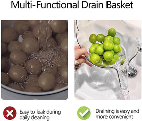 Sidmund drain basket fruit and vegetable rinse for quick cleaning.