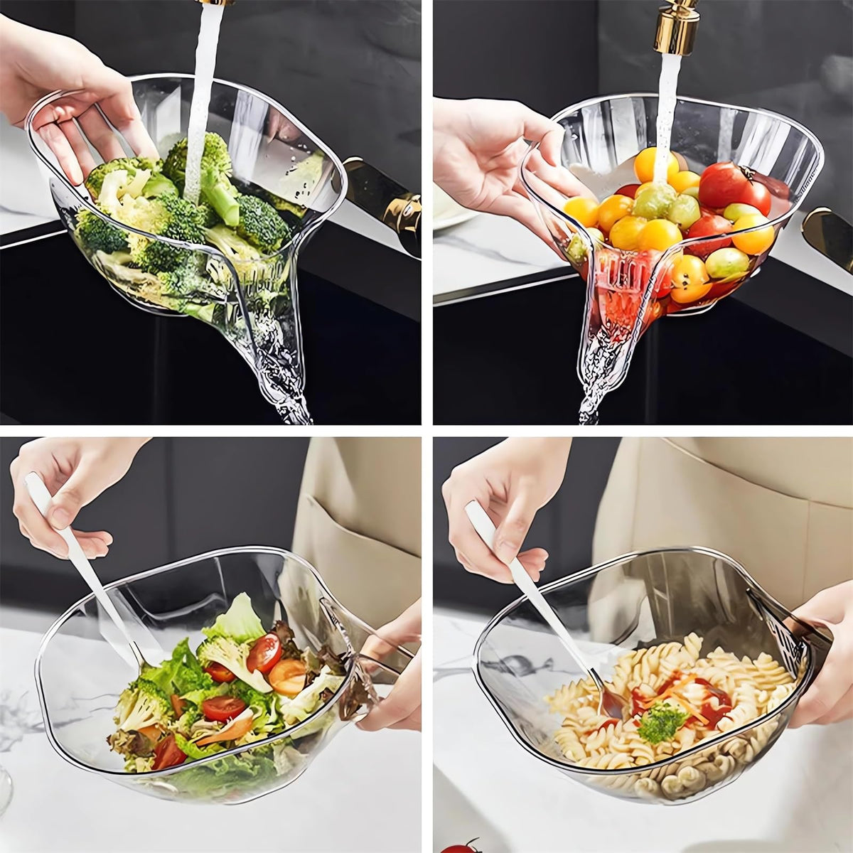 Sidmund drain basket salad container for easy serving and washing produce.