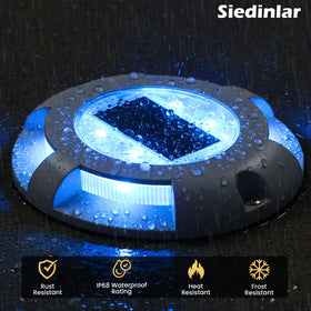 SIEDiNLAR outdoor driveway light provides reliable path lighting with a subtle blue hue.