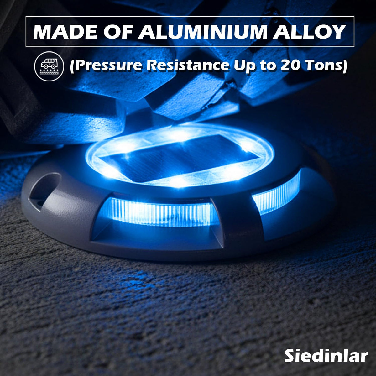 SIEDiNLAR pathway light blue LED for clearly lit walkways.
