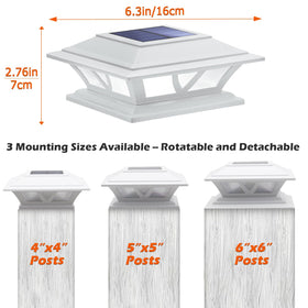 SIEDiNLAR 6x6 post light with interchangeable bases fits vinyl posts.
