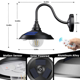 SIEDiNLAR solar barn light motion sensor detects activity up to 22 feet
