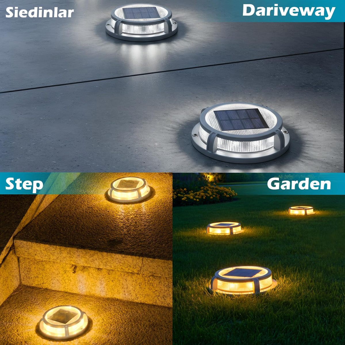 SIEDiNLAR deck light installed with ground stake on pathway
