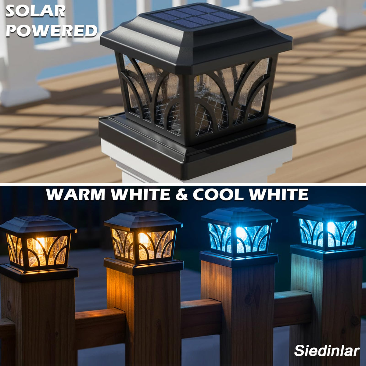 SIEDiNLAR post cap demonstrates warm/cool color modes for adaptable ambiance.