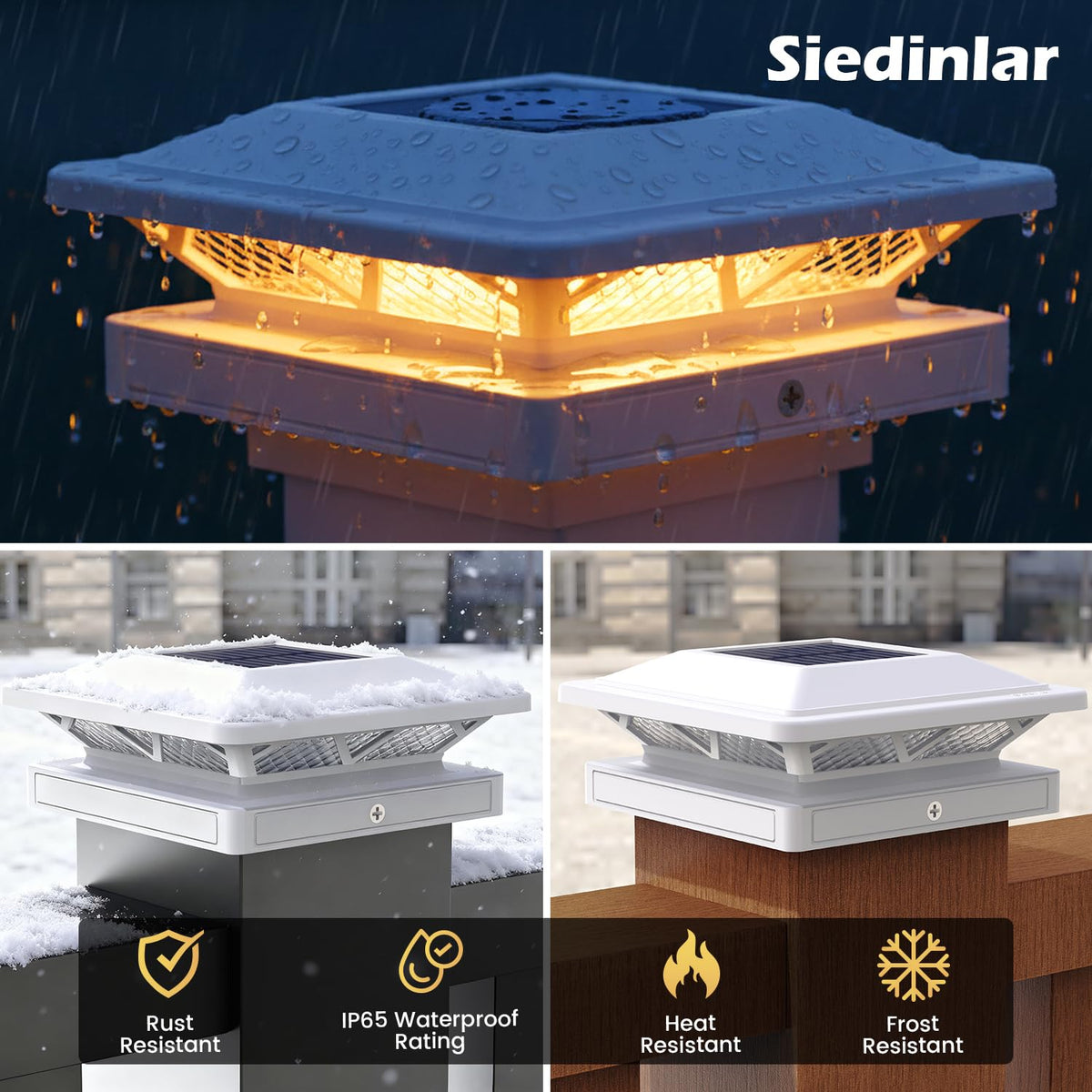 SIEDiNLAR solar post cap light improves porch and garden ambience