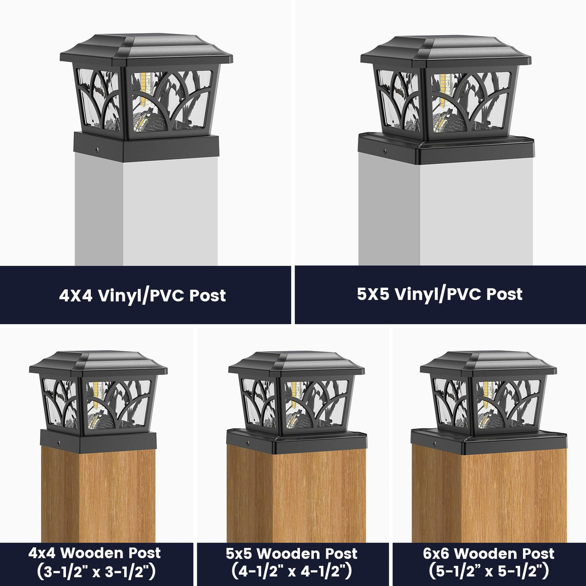 SIEDiNLAR Solar Post Cap Light in rotational mode casting patterns on a fence.