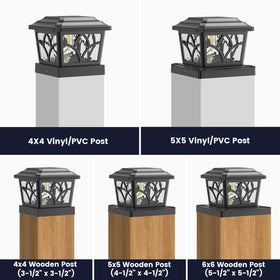 SIEDiNLAR Solar Post Cap Light in rotational mode casting patterns on a fence.