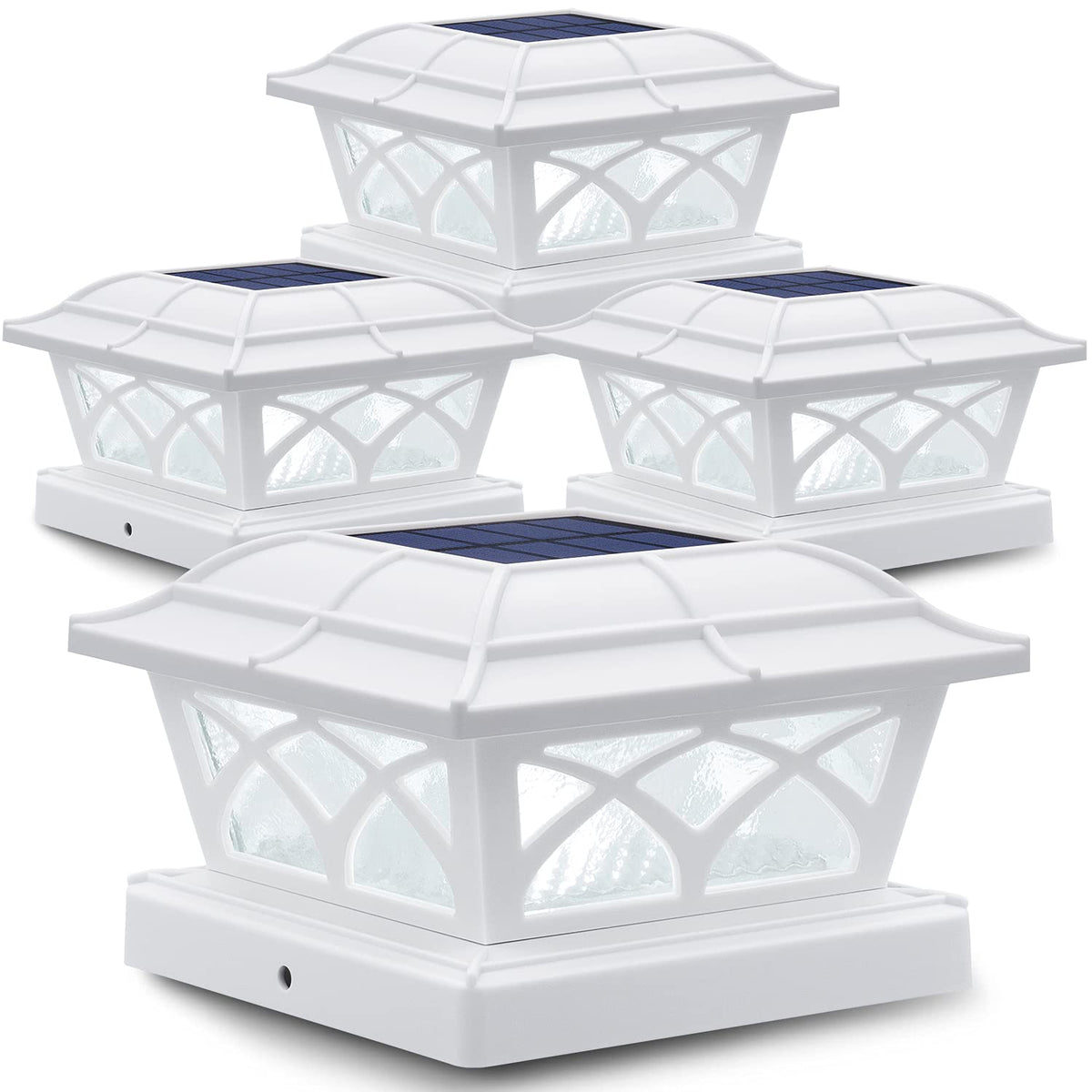 SIEDiNLAR solar post cap light in warm white mode enhances fence appeal and safety