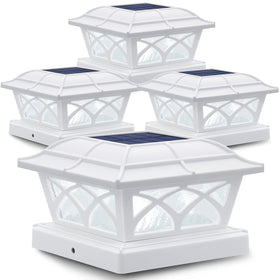 SIEDiNLAR solar post cap light in warm white mode enhances fence appeal and safety