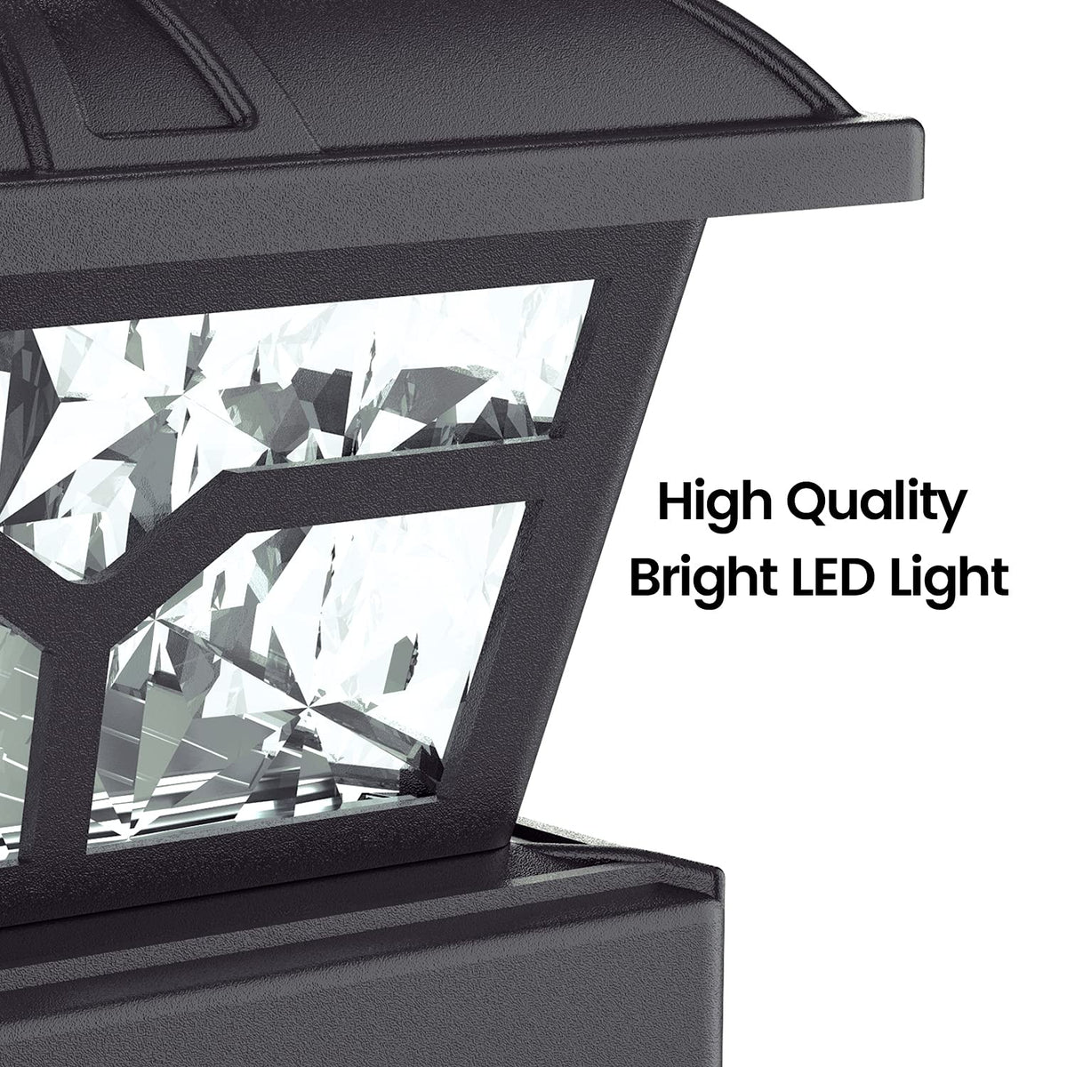 SIEDiNLAR solar post cap light fits 4x4 to 6x6 vinyl and wooden posts