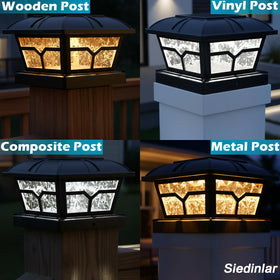 SIEDiNLAR solar post cap light cool white mode for crisp visibility