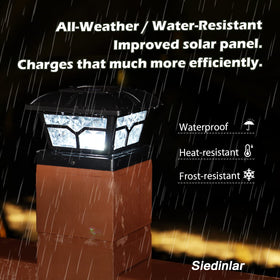 SIEDiNLAR IP44 waterproof solar post cap light designed for outdoor posts