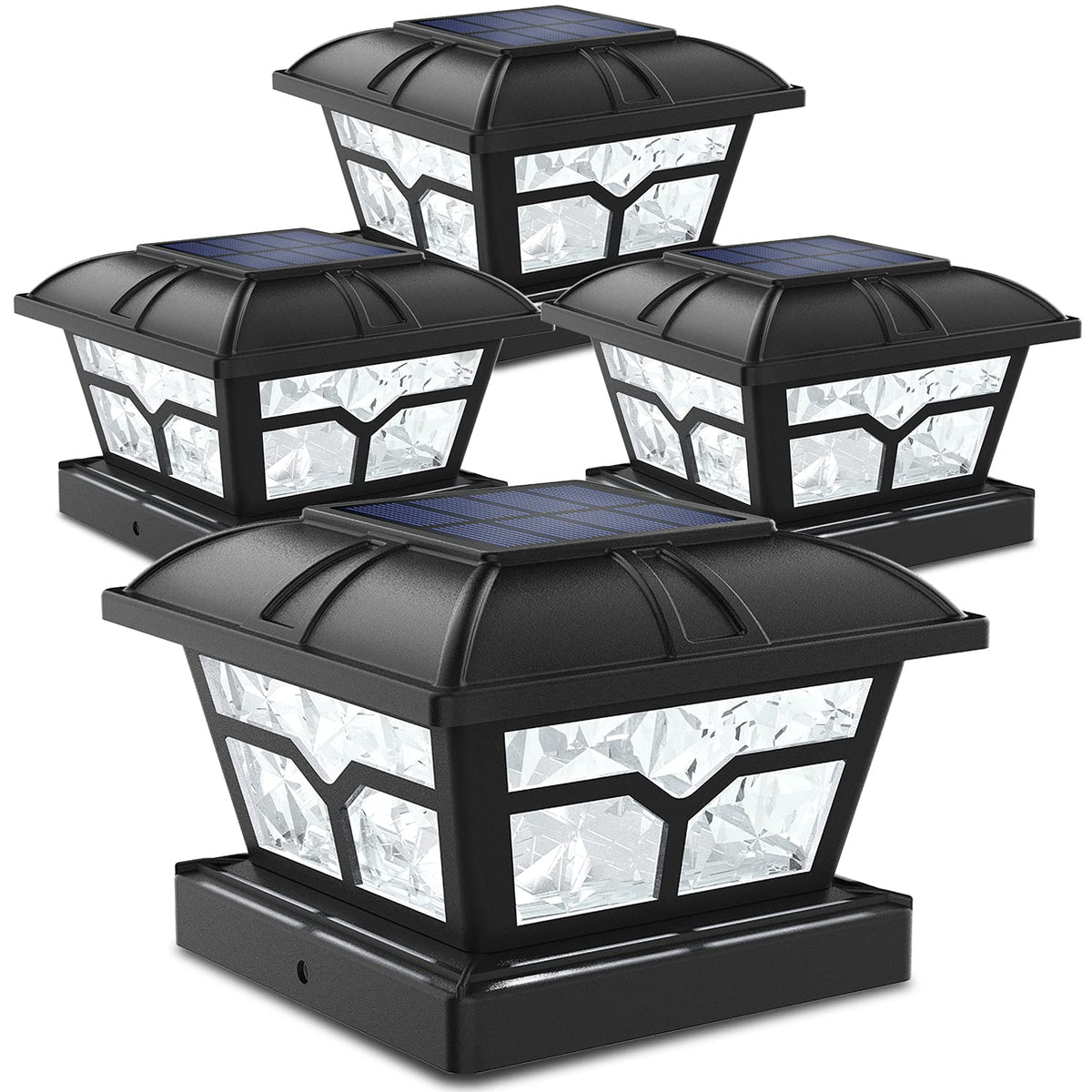 SIEDiNLAR solar post cap light seagull shape illuminating a fence line