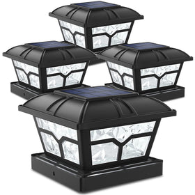 SIEDiNLAR solar post cap light seagull shape illuminating a fence line