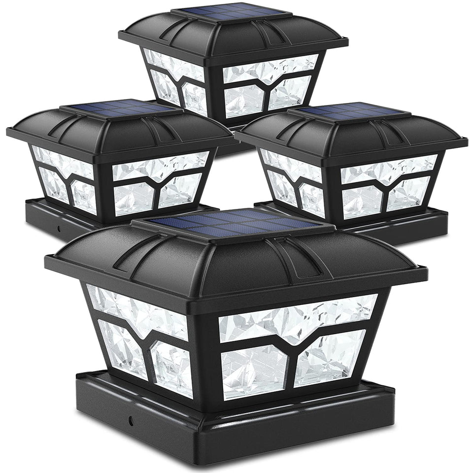 SIEDiNLAR solar post cap light seagull shape illuminating a fence line
