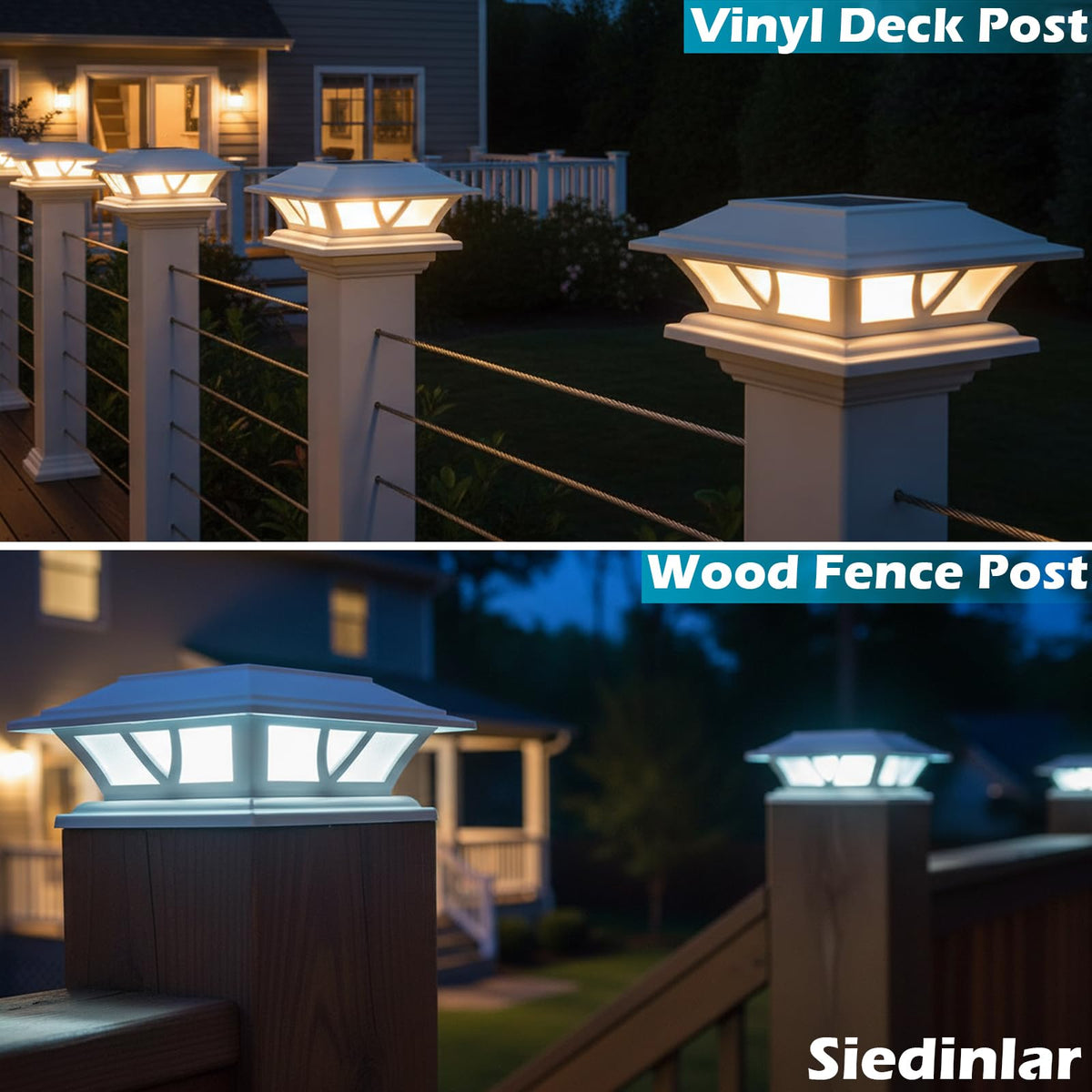 SIEDiNLAR solar post light is UV-resistant and weatherproof.
