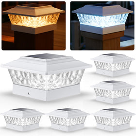 SIEDiNLAR solar post lights with 12 LEDs illuminate fences for stylish evenings.
