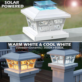 SIEDiNLAR solar post lights offer four modes including cool or warm white and dynamic rotation.