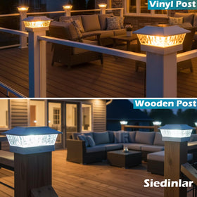 SIEDiNLAR solar post lights are easy to install on multiple post types.