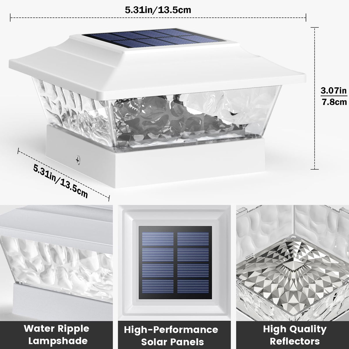 SIEDiNLAR outdoor post caps are weather resistant against sun, rain, and snow.
