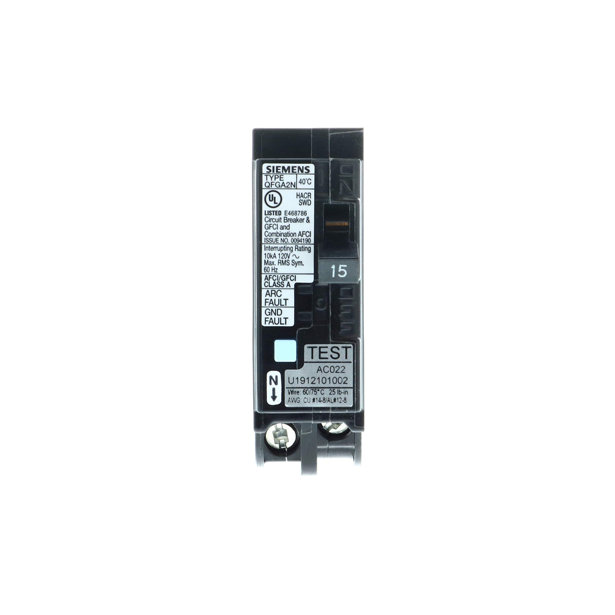 Siemens Q115DFN side view in black, compact plug-on neutral design