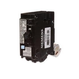 Siemens Q120DF dual function breaker front view showing compact plug in design
