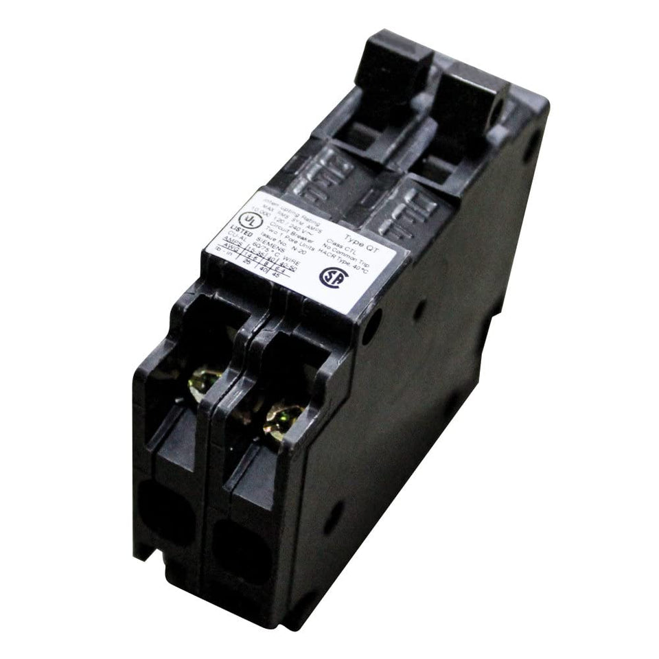 Siemens Q1515 duplex breaker front view with dual 15A protection.