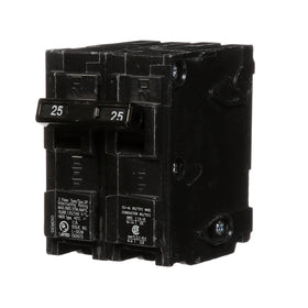 Siemens Q225 25A double-pole front view with plug-in design for fast installation