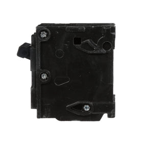 Dual-pole 240V Siemens breaker demonstrates plug-in connection for fast installation.