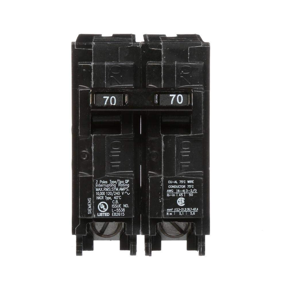Siemens Q270 240V rating emphasized for reliable circuit protection.