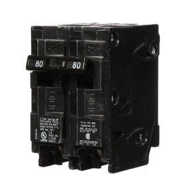 Siemens Q280 front view shows 80-Amp double-pole design for 240V protection.