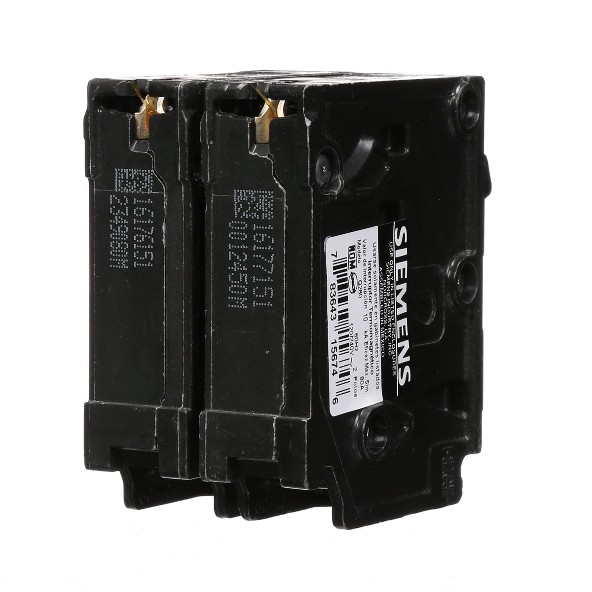 Siemens Q280 in-panel view shows seamless plug-in compatibility in load centers.