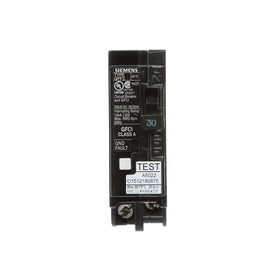 Siemens QF130A side view shows compact installation in a panel.