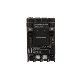 Siemens QSA2020SPD space-saving design illustrating two included breakers.