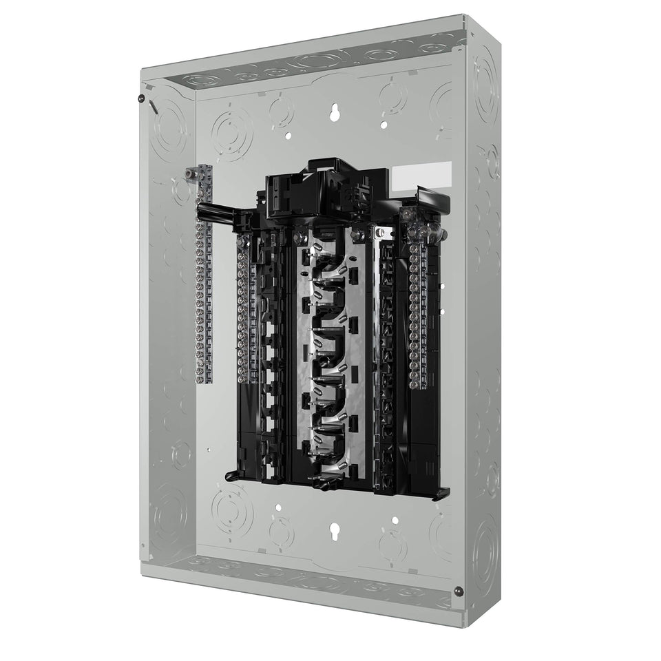 Siemens SN Series load center indoor front view showing compact design for installations.