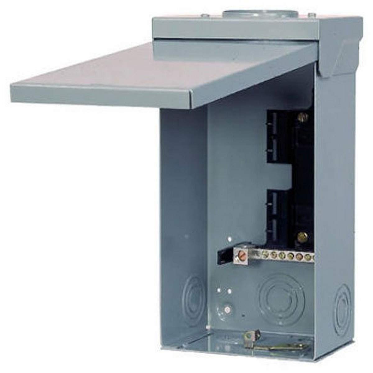 Siemens W0408ML1125U load center in outdoor gray enclosure for weather-ready electrical distribution