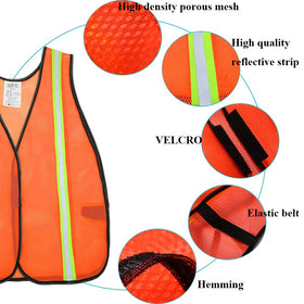SIFE high-visibility vest back view shows reflective tape for nighttime safety.
