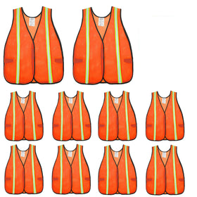 SIFE high-visibility vest front view with neon orange mesh improves site visibility.